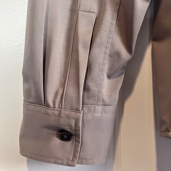 Theory Men's Taupe Patch Pocket Structure Knit Long Sleeve Shirt - Picture 4 of 9